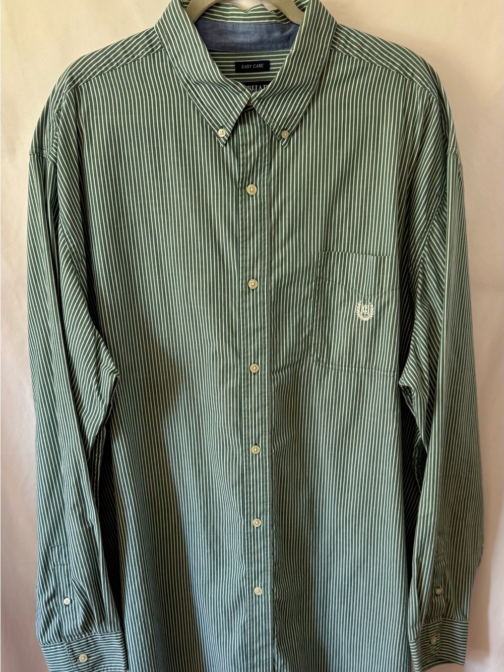 Chaps Easy Care Green Blue White Button Down Long Sleeve Shirt Men's Size 3XT